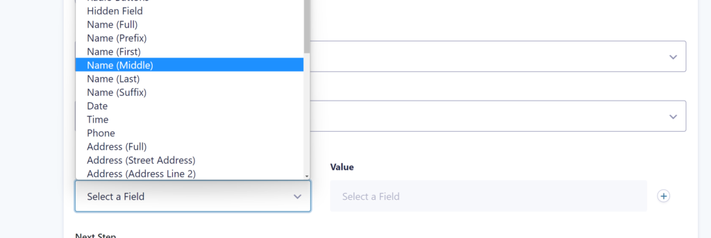 Screenshot of Field Mapping, deciding which fields should be filled, updated or overwritten during the processing of this Gravity Flow Update an Entry Step.