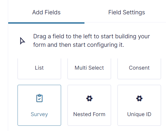 Adding a Survey Question to your Gravity Form (what to click). 