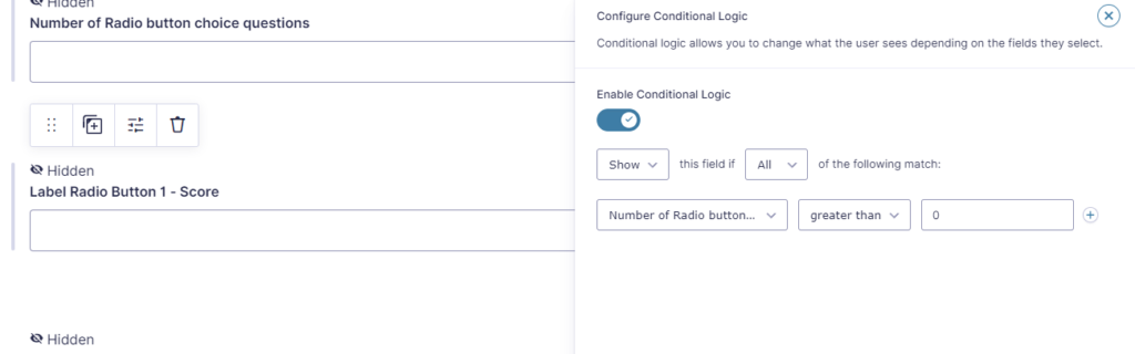 Screenshot of adding a Question Label Single Line Text field.