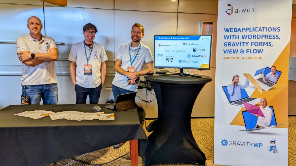 Photo Aiwos sponsor booth at WordCamp Nederland 2022. 