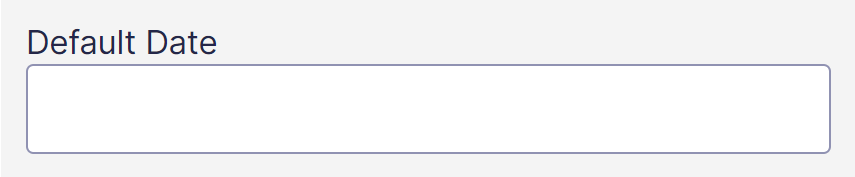 Screenshot of Default Date input. 