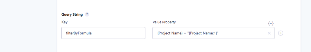 Query string setup using filterByFormula for dynamic Airtable record matching in Gravity Forms
