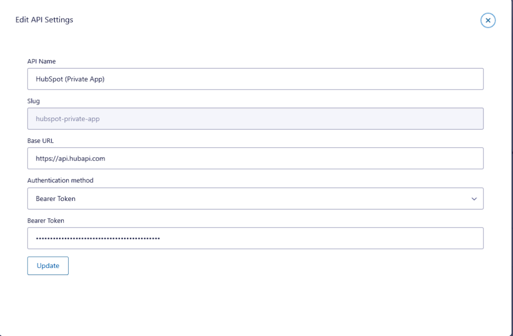 GravityWP API Connector Bearer token