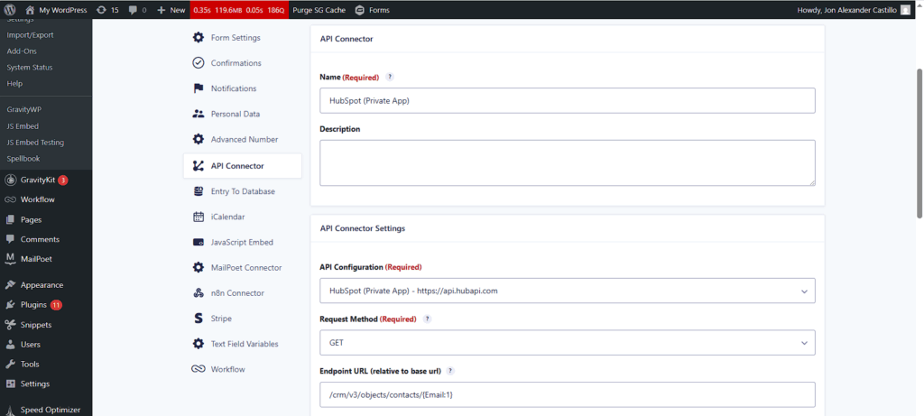 API Connector GET endpoint