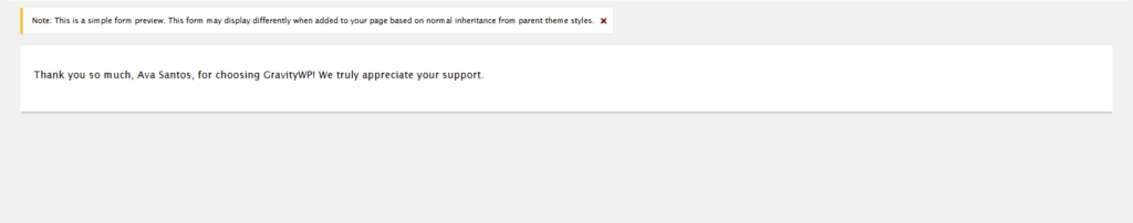 Gravity Forms confirmation message displays AI reply after submission.