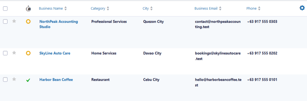 Gravity Forms entries list showing an approved entry with green check