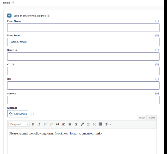 Gravity Flow Form Submission step showing Project Request entry 145 pending with an Open Form button for the assigned user