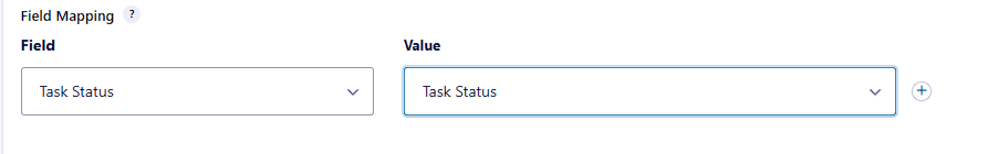 Field mapping table sending Task Status from Task Tracker to the Request Form status field