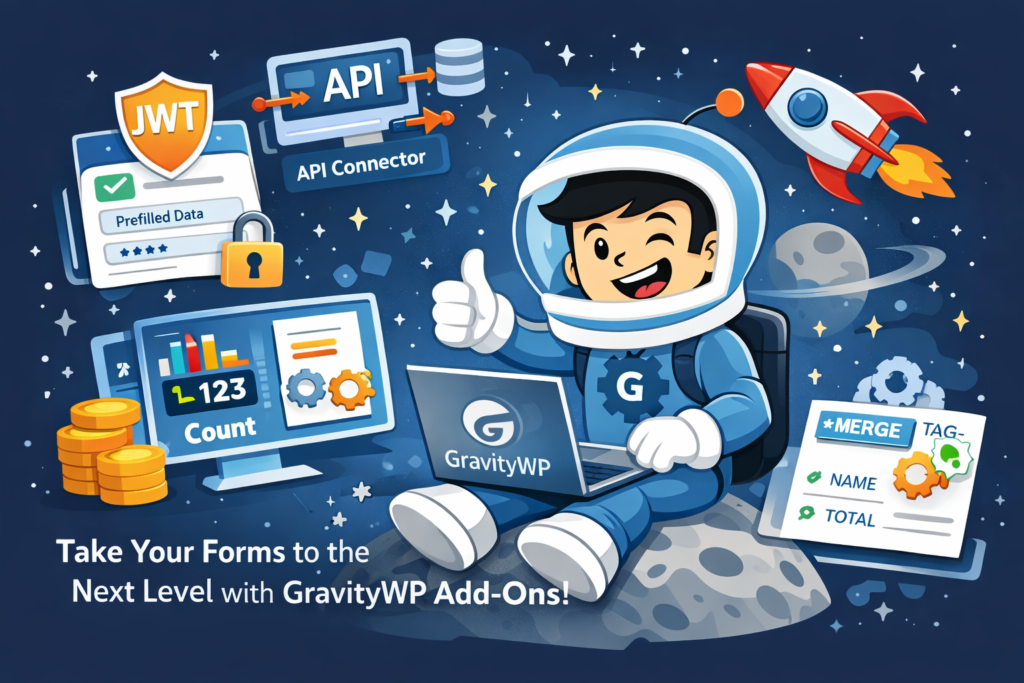 GravityWP add-ons illustration showing advanced tools beyond the default Gravity Forms shortcode