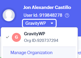 Zoho CRM Setup showing the Org ID under Developer Space alt: Zoho CRM Setup Developer Space screen with Org ID highlighted