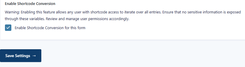 Enable Shortcode Conversion setting for Text Field Variables in Gravity Forms
