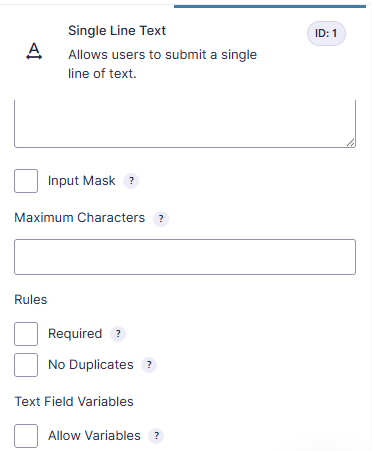 Where to allow variables and where Text Field Variables located in field settings