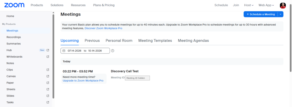 Zoom meeting created from a Gravity Forms booking form submission